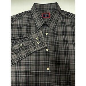 UNTUCKit Dewitt WF Grey Plaid Long Sleeve Shirt Size Medium